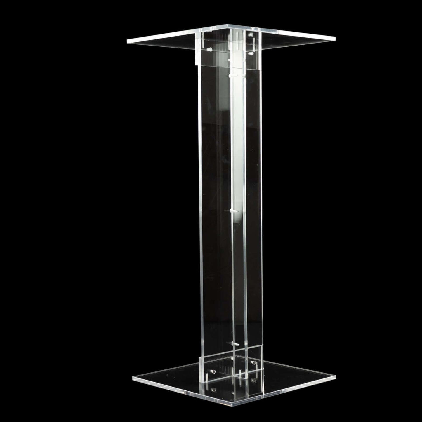 Acrylic Display Stand Flower Pedestal with Square Bases Clear - Durable 10mm Thick Table Centerpiece 32"