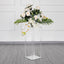 Acrylic Flower Vase Pillar Stand with Square Mirror Base Clear - Versatile Wedding Table Centerpiece 24"
