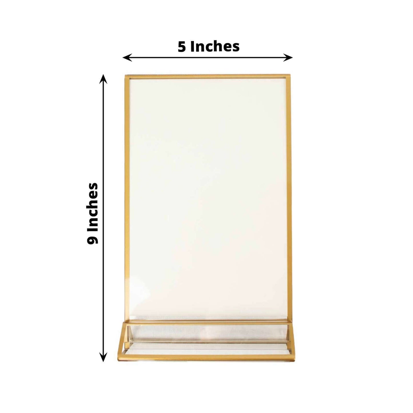 6-Pack Gold Frame Acrylic Table Sign Holders Double-Sided Display for Numbers and Menus - Perfect for Weddings 5"x9"