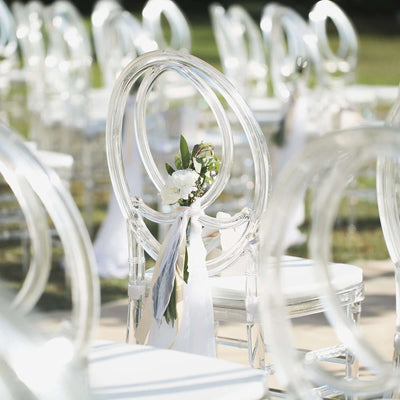 Acrylic Stackable Ghost Chair in Phoenix Chiavari style Transparent Resin with Oval Back Clear - Sleek Armless Design