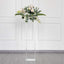 Acrylic Floor Vase Flower Stand with Square Mirror Base Clear - Durable Wedding Column Centerpiece for Events 40"