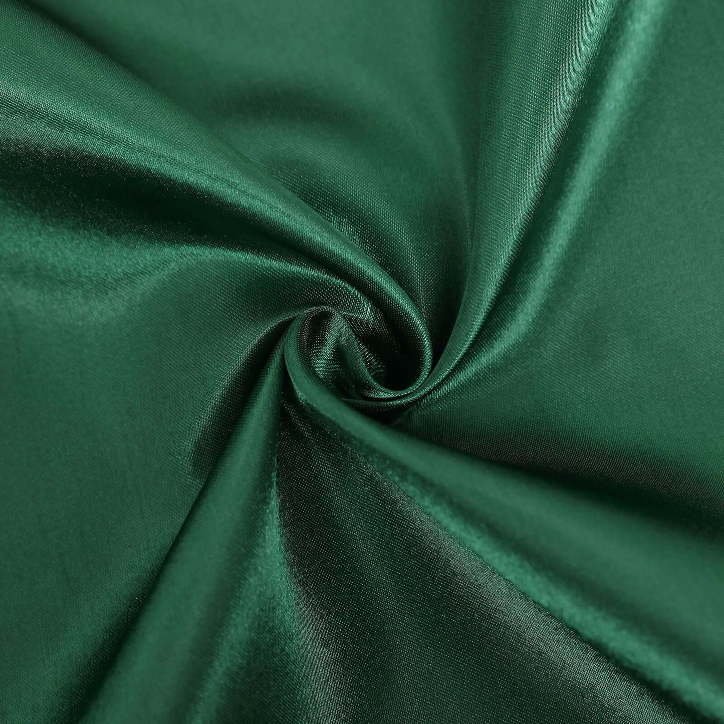 Satin Chair Cover Self-Tie Universal Design Hunter Emerald Green - Durable Slip-On Cover for Folding, Dining, Banquet & Standard Chairs