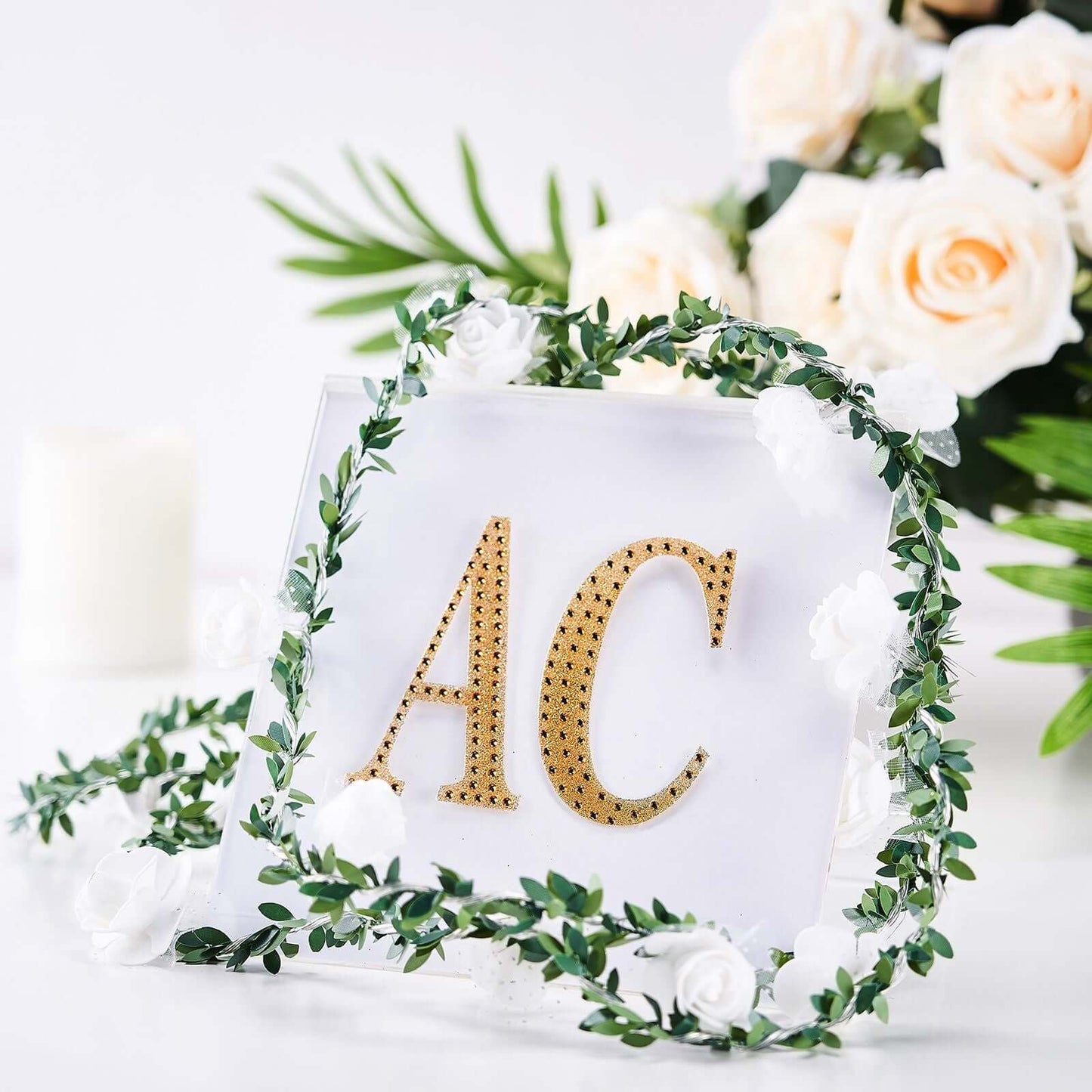 Decorative Rhinestone Alphabet "X" Letter Stickers, Glitter Adhesive Craft Letters Gold DIY Sparkle Embellishments 4"