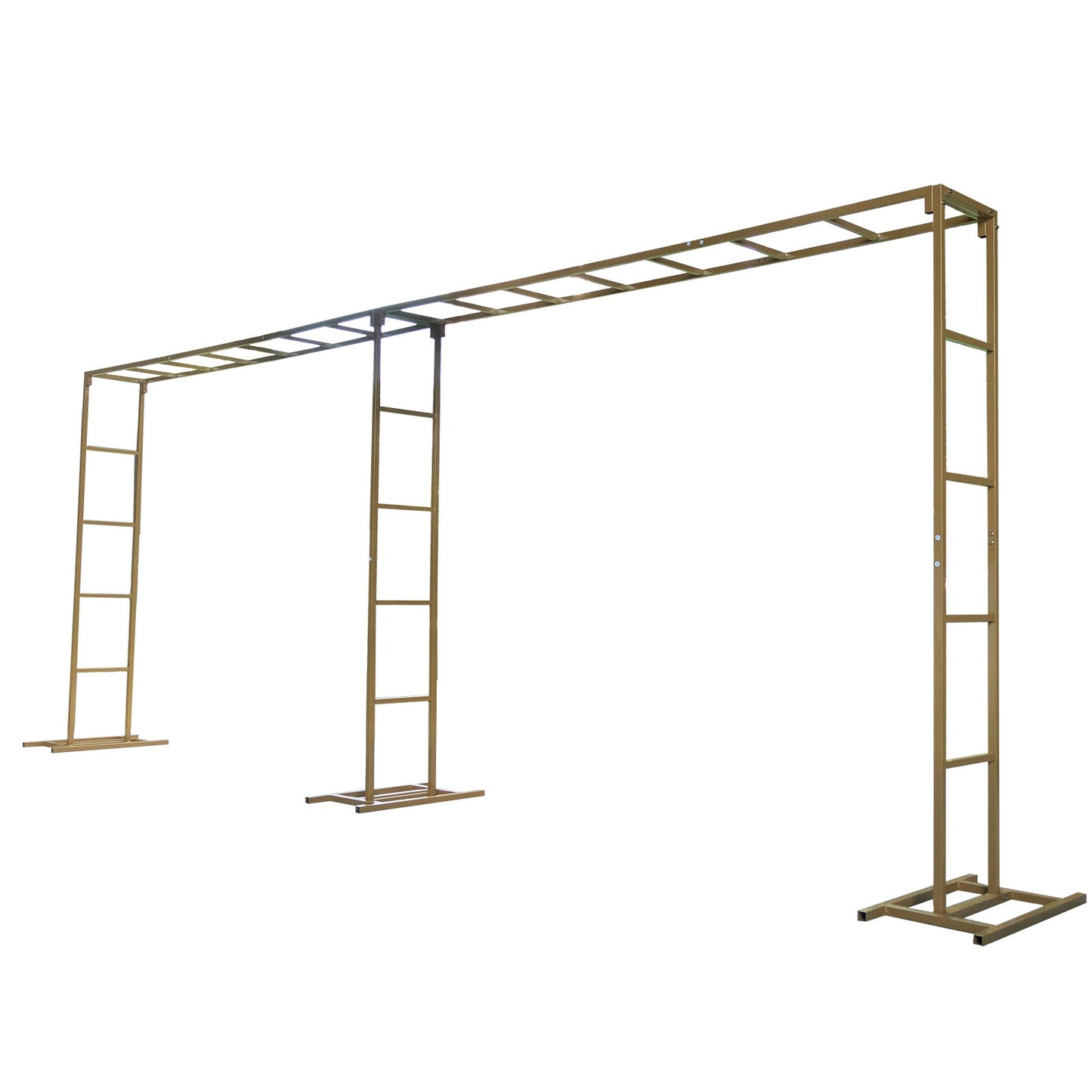 6ftx16ft Gold Rectangular Arbor - Freestanding 6' High Over the Table Stand, Backdrop Stand with Double Frame for Floral Balloon DÃ©cor