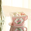 25 Pack Dusty Rose Mini Teacup and Saucer Party Favor Boxes with Rose Floral Print, Tea Time Candy Boxes - 4"x3"