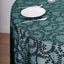 Tulle 120" Round Tablecloth Hunter Emerald Green - Seamless Sequin Leaf Embroidered Table Cover