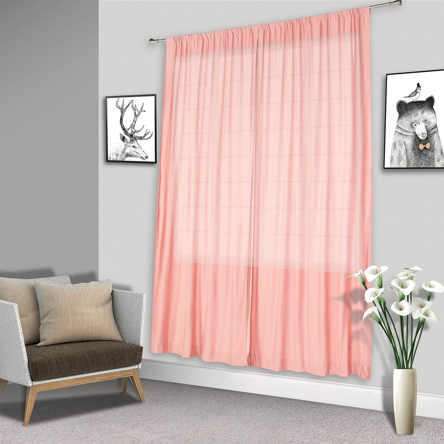 2 Pack Dusty Rose Scuba Polyester Event Curtain Drapes, Durable Flame Resistant Backdrop Event Panels Wrinkle Free with Rod Pockets - 10ftx10ft