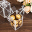 25 Pack Clear Rectangle Candy Gift Boxes With Bowknot and White Lace Pattern, 4" Transparent Plastic Party Favor Boxes - 2"x2"x4"