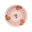 25-Pack Paper 9" Round Dinner Plates in Dusty Rose with Vintage Rose Flower Print - Disposable Plates