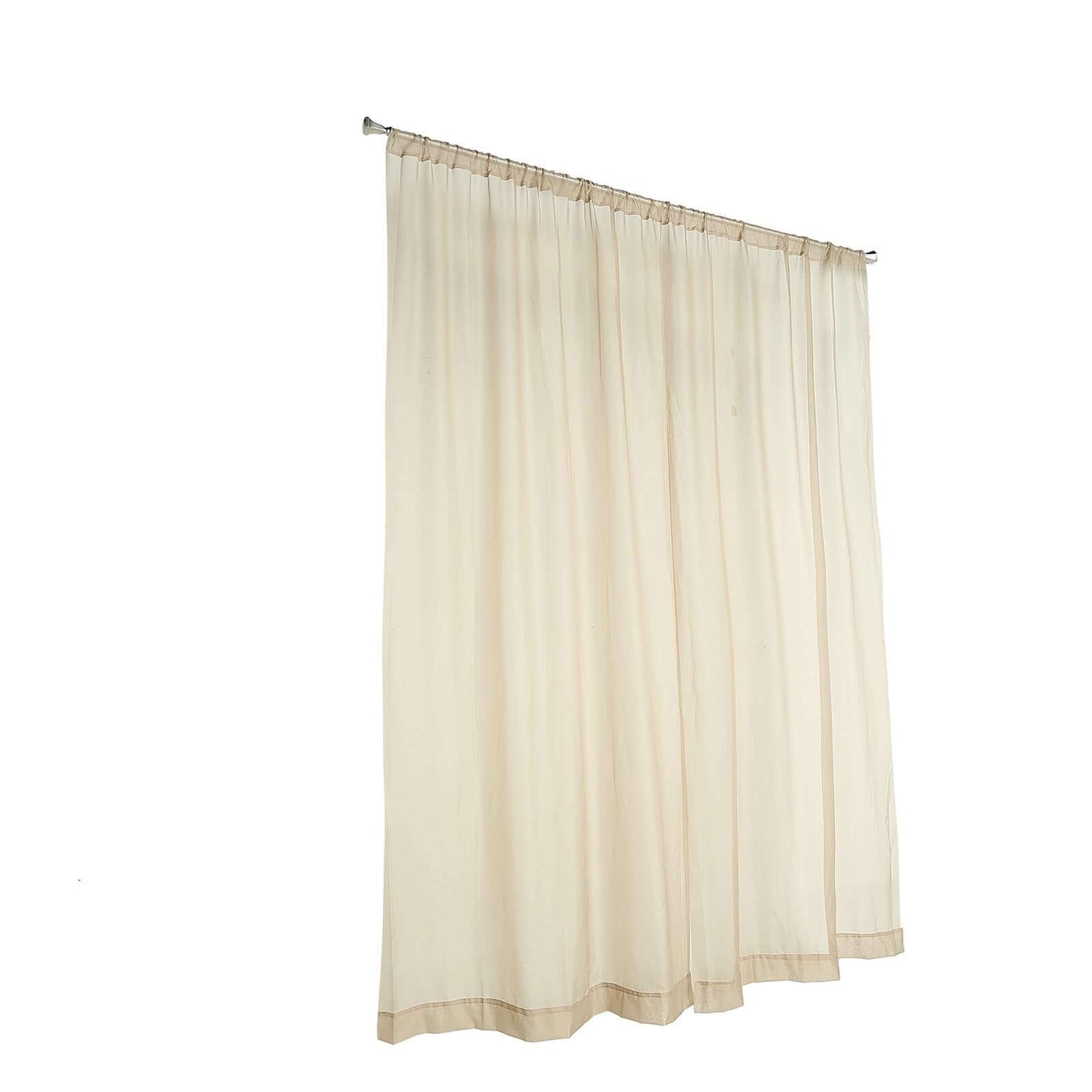 2 Pack Natural Sheer Chiffon Event Curtain Drapes, Durable Flame Resistant Organza Backdrop Event Panels With Rod Pockets - 10ftx10ft