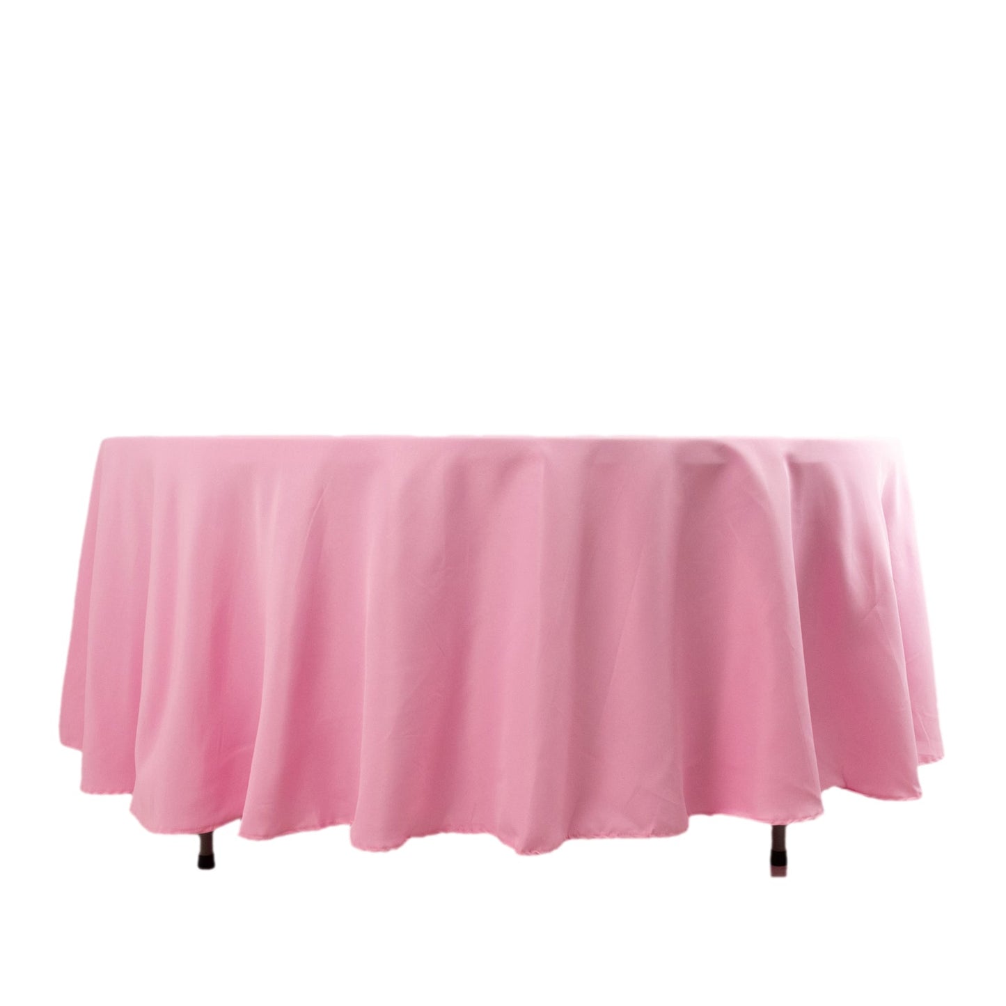 Premium Polyester 108" Round Tablecloth Pink - Wrinkle-Resistant 220GSM Table Cover