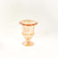 2-Pack Glass Mini Pedestal Flower Vases in Classic Roman Urn Style Amber Gold - Sophisticated Wedding Table Centerpieces 8"