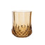 6-Pack Plastic Whiskey Cups Amber Gold Crystal Cut Style - Reusable Stemless Wine Glasses 8oz