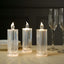 3-Pack LED Flameless Candle Lamps Diamond Acrylic Design Clear Warm White - Battery Operated Pillars 6"