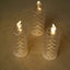 3-Pack LED Flameless Candle Lights Rose Halo Acrylic Diamond Pattern Warm White - Pillar Lamps 6"