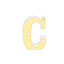 3D Marquee Letter "C" Warm White 5 LED Lights Gold - Chic Light-Up Decor for Events 6"