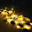 20 LED Vine String Lights Eucalyptus Leaf Design Green Warm White - Battery Operated Home DÃ©cor 7ft
