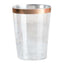 12-Pack Plastic Party Cups Clear with Rose Gold Rim - Durable Disposable Tumblers for Banquets & Special Occasions 10oz