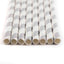 25-Pack Paper Straws White/Silver Striped - Stylish Disposable Straws for Drinks 8"