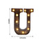 LED Marquee Letter "U" Industrial Style Antique Black - Light-Up Alphabet Sign for Weddings & Displays 9"