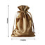 12 Pack 6"x9" Antique Gold Satin Wedding Party Favor Bags, Drawstring Pouch Gift Bags