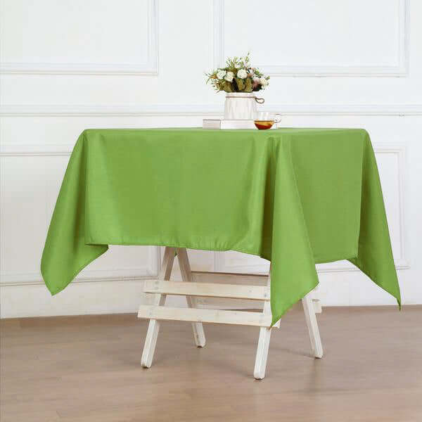 Polyester 54"x54" Table Overlay Square Tablecloth Apple Green - Wrinkle-Resistant & Durable Table Cover