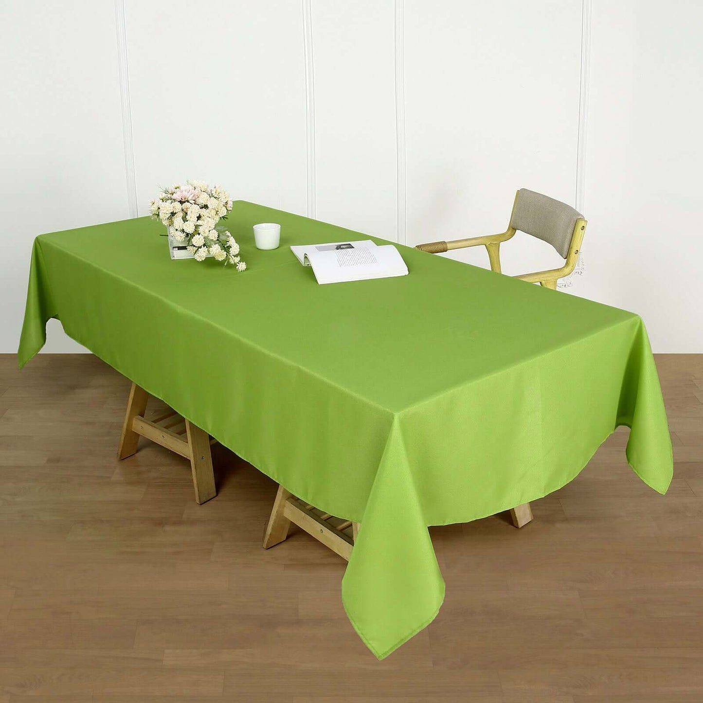 Polyester 60"x102" Rectangle Tablecloth Apple Green - Durable and Stylish Table Cover
