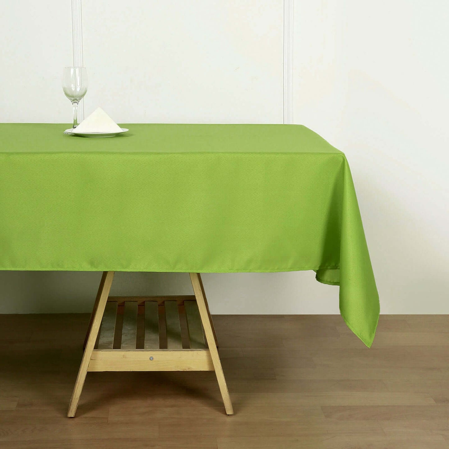 Polyester 60"x102" Rectangle Tablecloth Apple Green - Durable and Stylish Table Cover