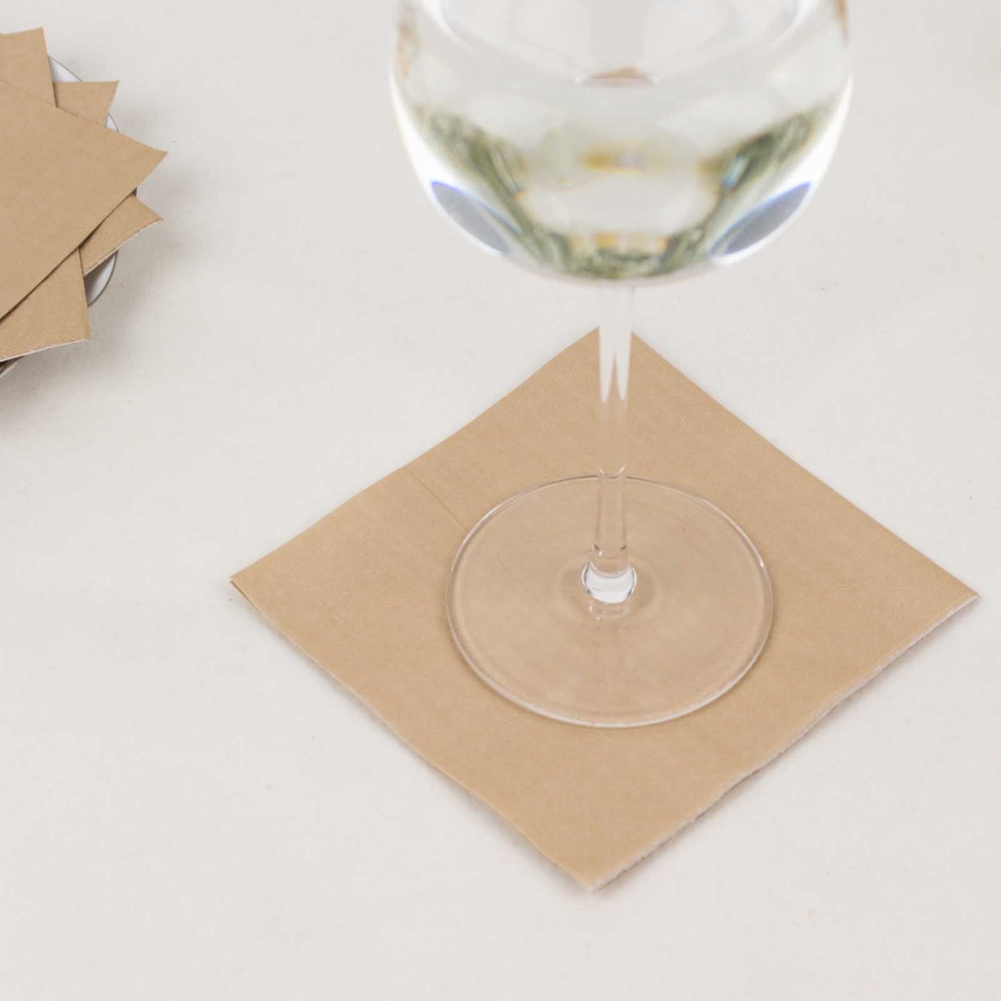 50-Pack Paper Beverage Napkins Natural - 2 Ply Disposable Soft 18GSM Cocktail Napkins 5"x5"