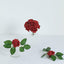24 Roses 2" Red Artificial Foam Flowers With Stem Wire and Leaves