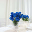 12 Bushes Royal Blue Artificial Premium Silk Flower Rose Bud Bouquets