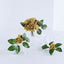 24 Roses 2" Gold Artificial Foam Flowers With Stem Wire and Leaves