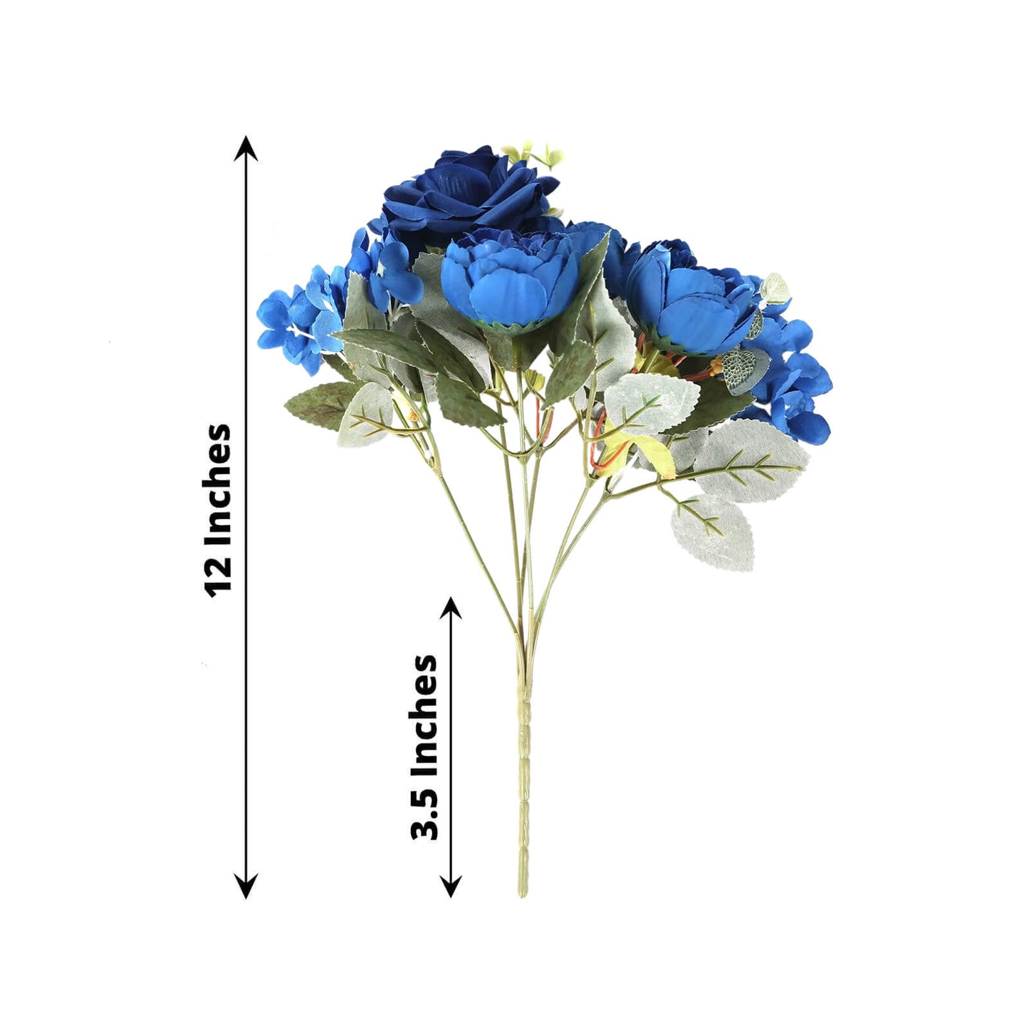 2 Pack Artificial Rose & Peony Floral Arrangements â€“ 12" Navy Blue Silk Bouquets for Weddings & Home DÃ©cor