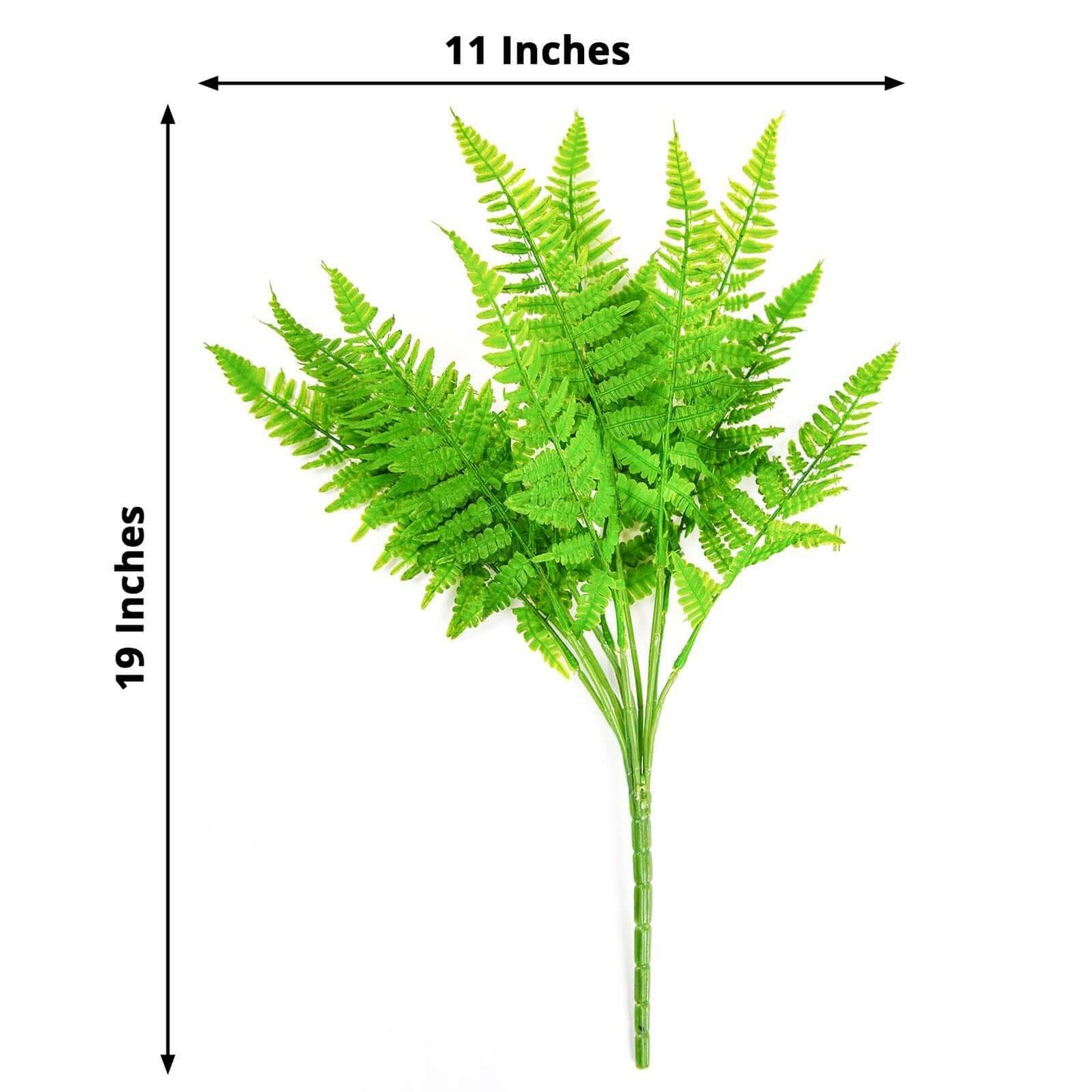 2 Stems 19" Green Artificial Boston Fern Leaf Plant Indoor Faux Spray