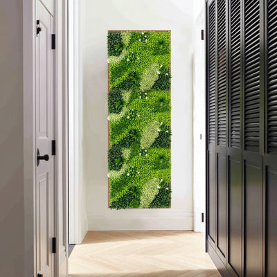 Artificial Boxwood Greenery Wall Panels 40’’Ã—40’’ Grass Panels with Variegated Leaves and White Flowers UV-Protected