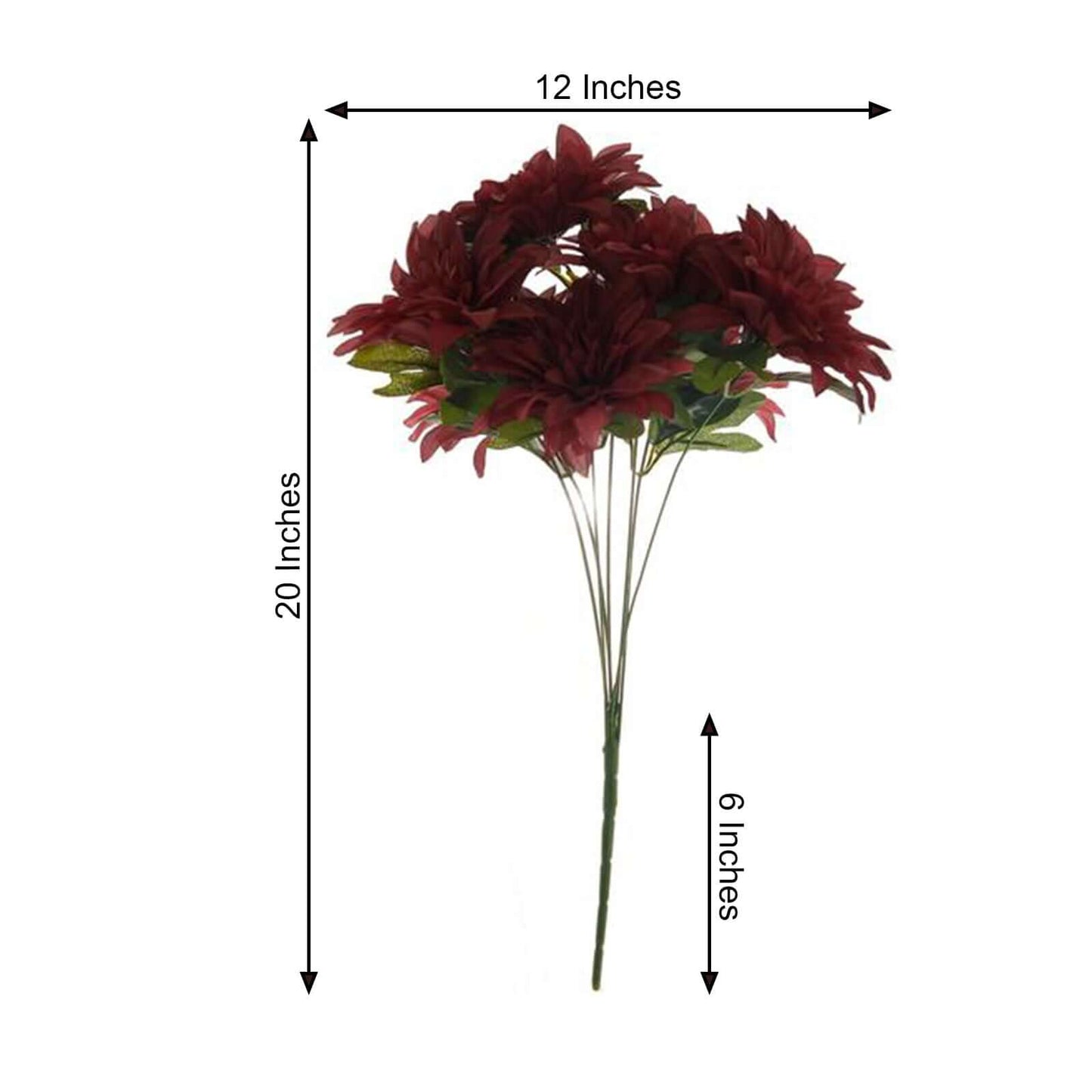 2 Bouquets 20" Burgundy Artificial Silk Dahlia Flower Spray Bushes