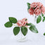 24 Roses 2" Dusty Rose Artificial Foam Flowers With Stem Wire and Leaves