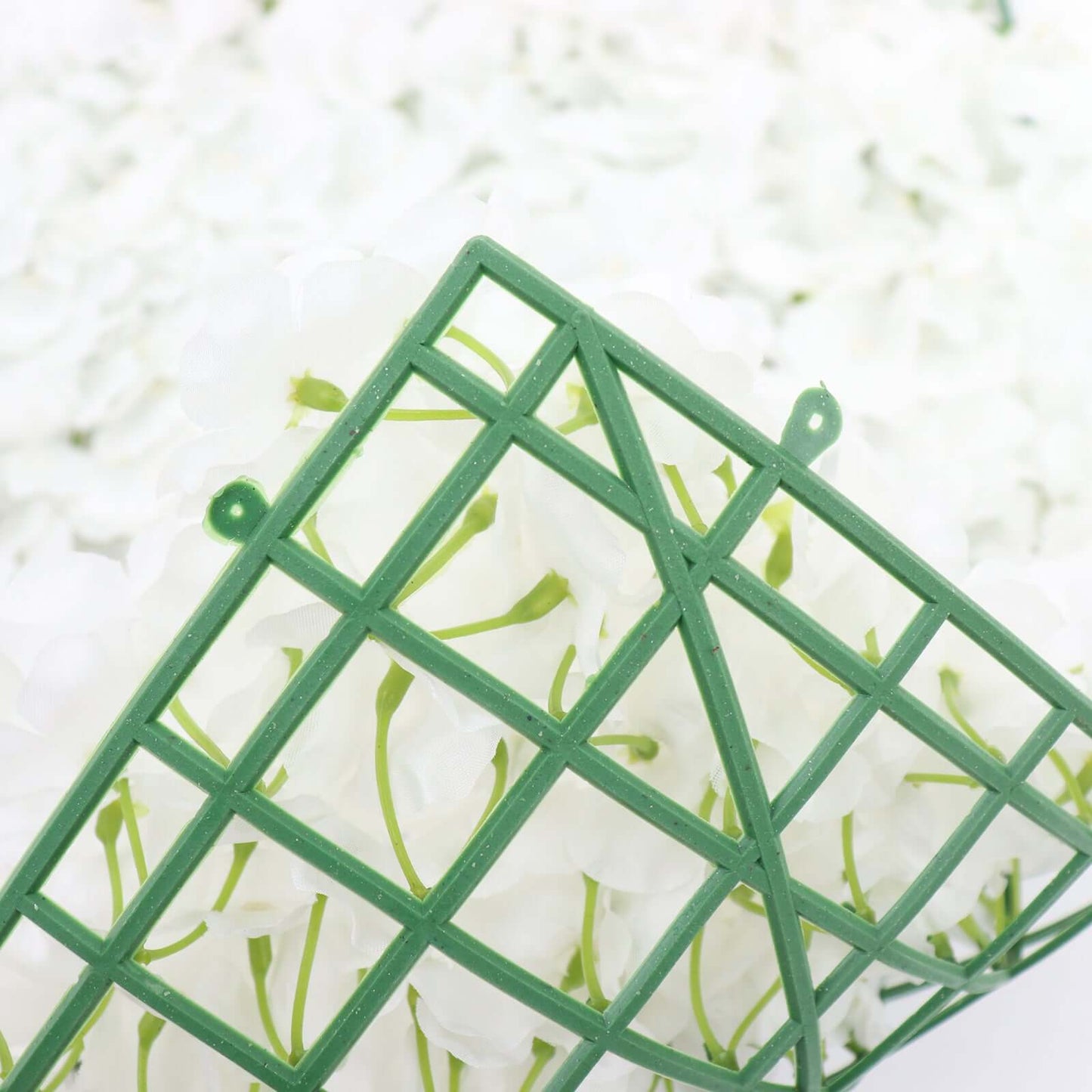 11 Sq ft. White UV Protected Hydrangea Flower Wall Mat Backdrop - 4 Artificial Panels