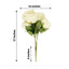 2 Bushes 17" Ivory Premium Silk Jumbo Rose Flower Bouquet, High Quality Artificial Wedding Floral Arrangements