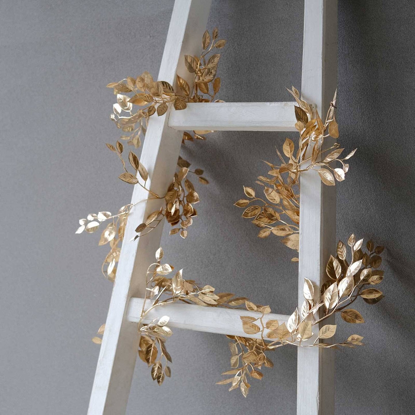 Artificial Magnolia Leaf Table Garland Metallic Gold - Decorative DIY Craft Hanging Vine Wreath 6ft