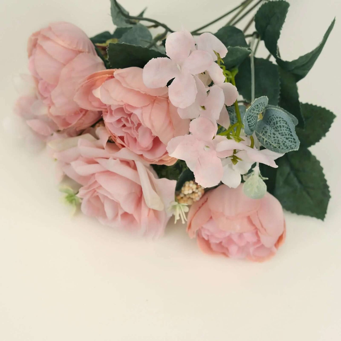 2 Pack Artificial Rose & Peony Floral Arrangements â€“ 12" Blush Silk Bouquets for Weddings & Home DÃ©cor