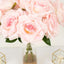 2 Bushes 17" Blush Premium Silk Jumbo Rose Flower Bouquet, High Quality Artificial Wedding Floral Arrangements