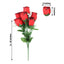 12 Bushes Red, Black Artificial Premium Silk Flower Rose Bud Bouquets