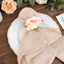 4 Pack Blush Artificial Rose Flower Wooden Napkin Holders, Farmhouse Country Floral Napkin Rings - 4"