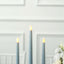 3-Pack LED Decorative Lighting Warm Flickering Dusty Blue - Flameless Taper Candles 11"