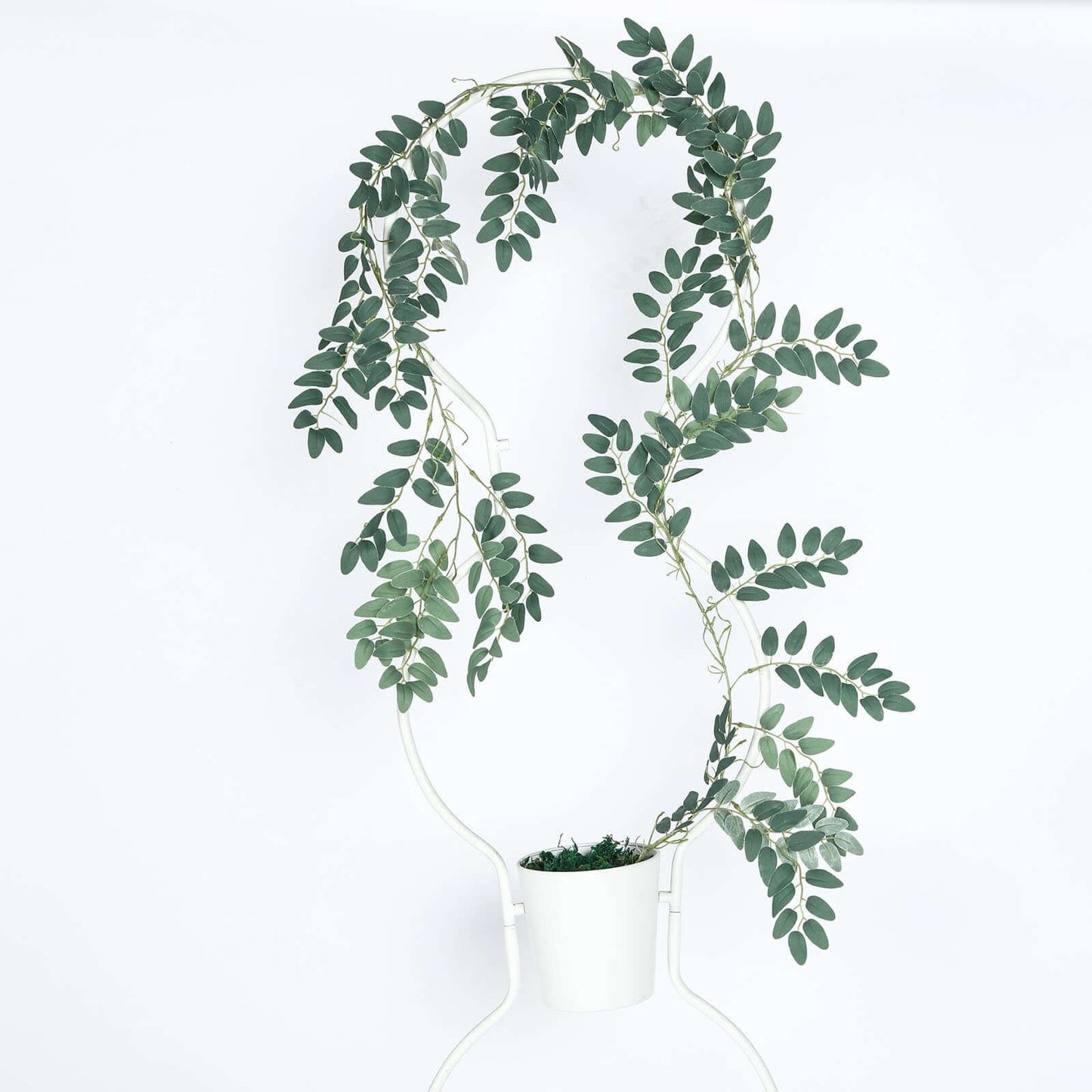 2 Pack 6ft Green Artificial Honey Locust Leaf Garland, Flexible Vine