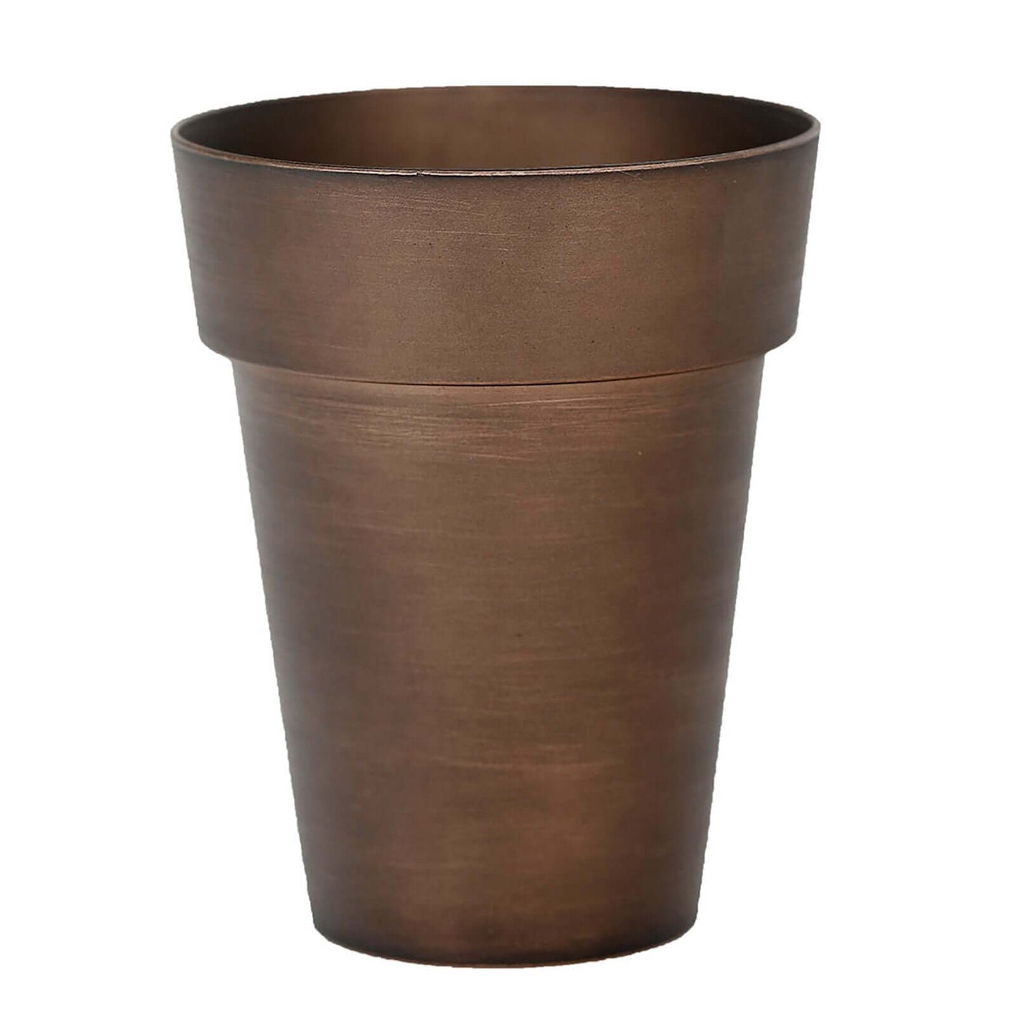 2-Pack Flower Plant Pots Medium Design Rustic Brown - Plastic Indoor Decorative Planters 6"