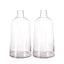 2-Pack Glass Bud Vases Tapered Neck Design Clear - Stylish Floral Table Centerpieces 12"