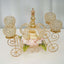 Candle Holder 4-Arm Gold Metal Crystal Cinderella Carriage Wedding Centerpiece - Decorative Display 18"