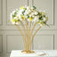 Metal Table Centerpiece Gold Scalloped Fan Shape Design - Wedding Floral Display Flower Frame Stand 32"